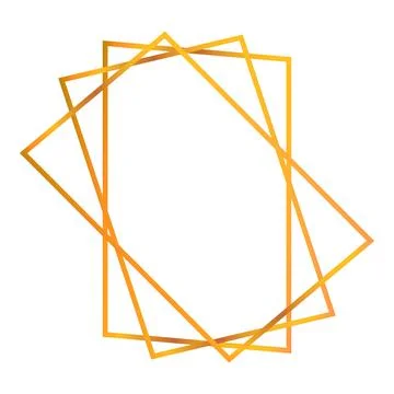 Golden gradient overlapping polygonal frames forming modern border Stock Illustration