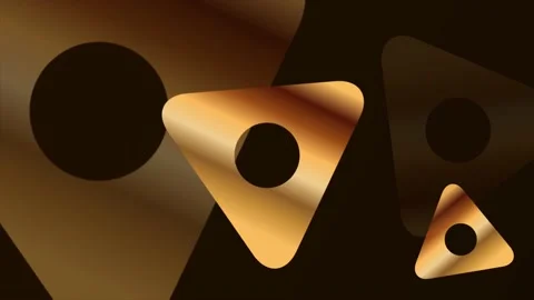 Golden gradient rotating triangular shape background Stock Footage 204727965