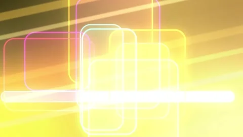 Golden gradient with rounded geometric frames and light bar, Seamless Loop Stock Footage 341858415
