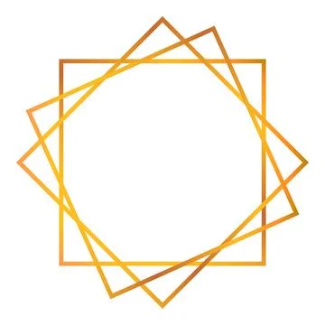 Golden gradient square frame overlapping forming star shape Stockillustratie