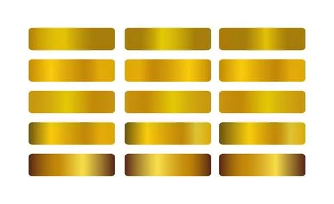Golden Gradient Swatches Vector Set Illustrazione stock
