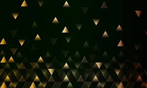 Golden gradient triangles on dark background. luxury elegant abstract background Stock Illustration