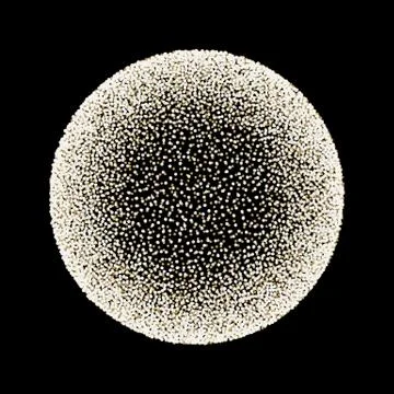 Golden grainy dotwork circle shape. Retro halftone stippled background Illustrazione stock