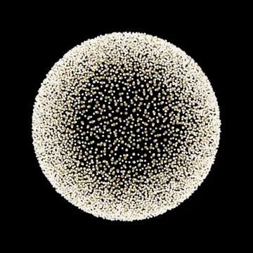 Golden grainy dotwork circle shape. Retro halftone stippled background Stock Illustration