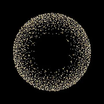 Golden grainy dotwork circle shape. Retro halftone stippled background 库存插图