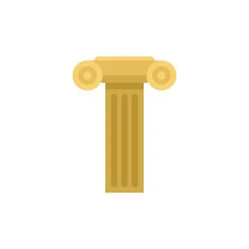 Golden greek column representing classical architecture element Stock Illustration