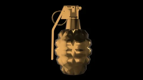 Golden grenade spin loop Video stock 87251776
