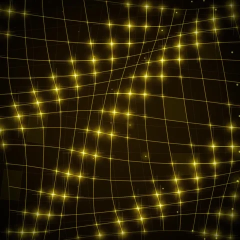 Golden Grid Lights Background - Abstract Glowing Network Pattern 库存影片 346281437