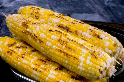 Golden Grilled Corn. Stock Photos