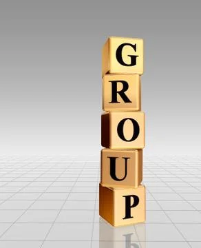 Golden group with reflection Stock Illustration
