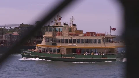 Golden Grove Ferry moves through Sydney Harbour Stock-Footage 76002453