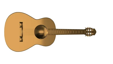 Golden guitar animation loop Stock Footage 87257296