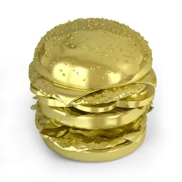 Golden Hamburger Stock Illustration