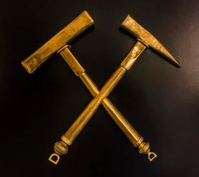 Golden hammers Stock Photos
