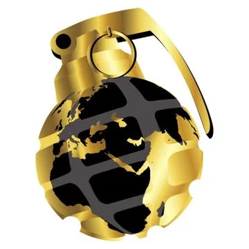 Golden hand grenade Stock Illustration