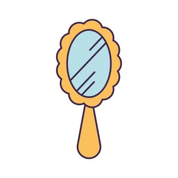 Golden handle mirror Illustration