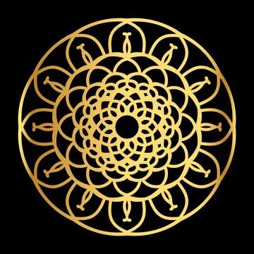 Golden Harmony Circle Mandala Stock Illustration