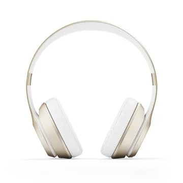Golden headphones 3D Model