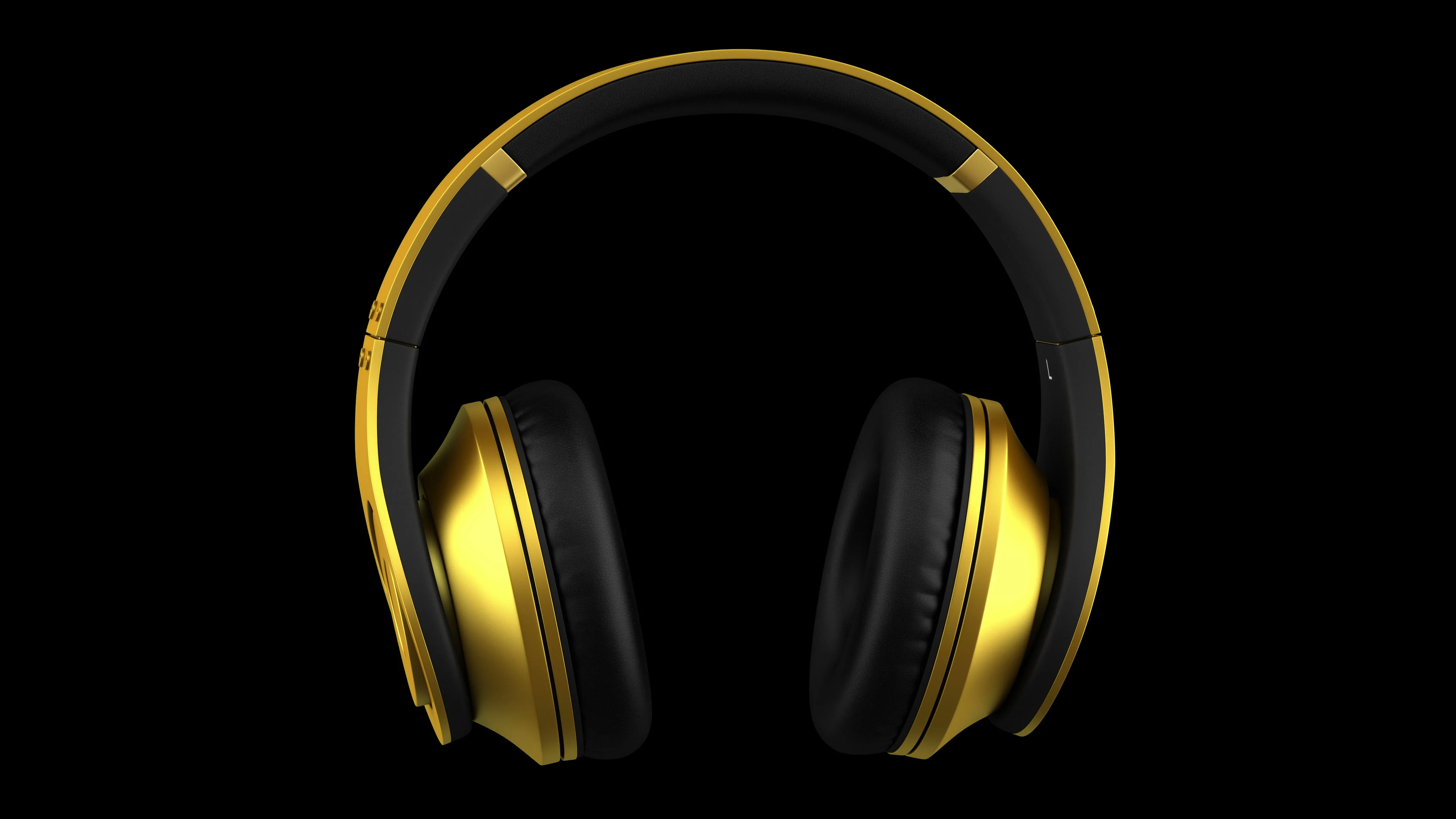 golden headphones loop rotate on black b... | Stock Video | Pond5