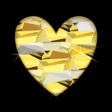 Golden Heart background. Stock Illustration