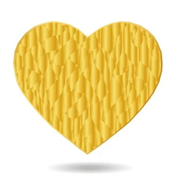 Golden heart in bright poly vector illustration. Gradient Illustrazione stock