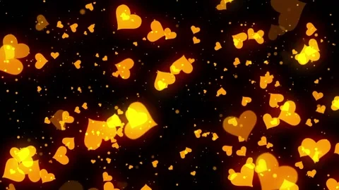 Golden Heart Flying Background Loop Видео 171735099