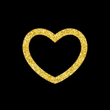 Golden Heart frame Stock Illustration