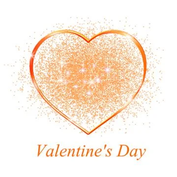 Golden heart in gift on Valentines day Stock Illustration