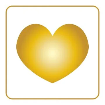 Golden Heart icon Stock Illustration