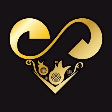 Golden heart Stock Illustration