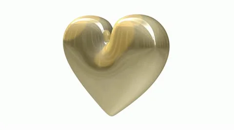 Golden heart in loop Stock Footage 11452410