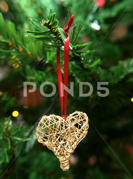 Golden heart ornament Stock Photos