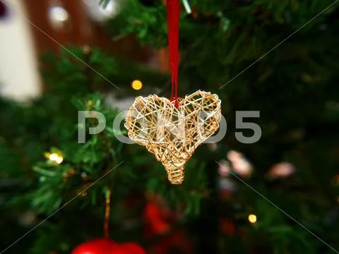 Golden heart ornament Stock Photos