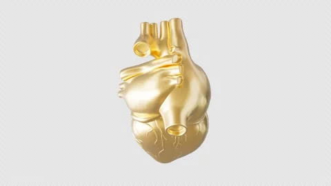 Golden Heart Rotation Stock Footage 307009232
