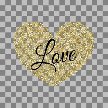 Golden heart shape vector Valentines Day Stock Illustration