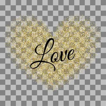 Golden heart shape vector Valentines Day Stock Illustration