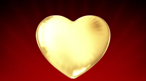 Golden heart shaped alpha channel Video stock 59148844