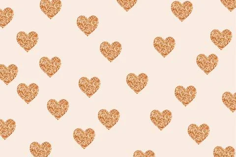 Golden heart shaped pattern Stock Illustration