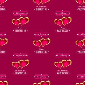 Golden hearts background vector Illustrazione stock