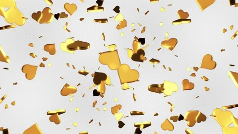 Golden Hearts Explosion Stock Footage 168997041