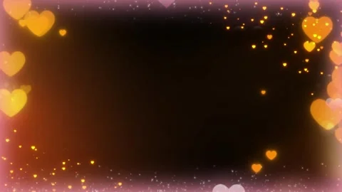 Golden hearts float on black background with sparkles Stock-Footage 337533880