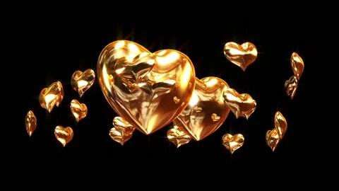 Golden hearts 스톡 동영상 128662507