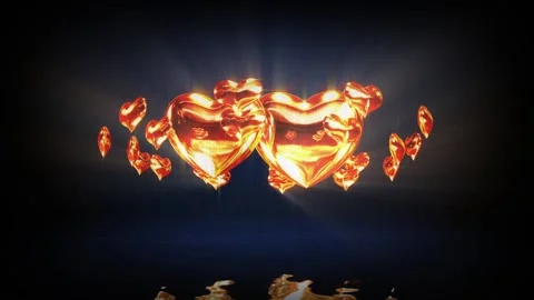 Golden hearts 스톡 동영상 128663233
