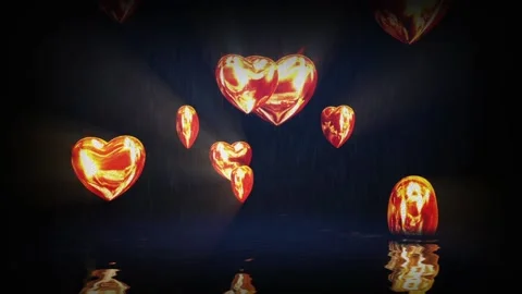 Golden hearts Video stock 128775553