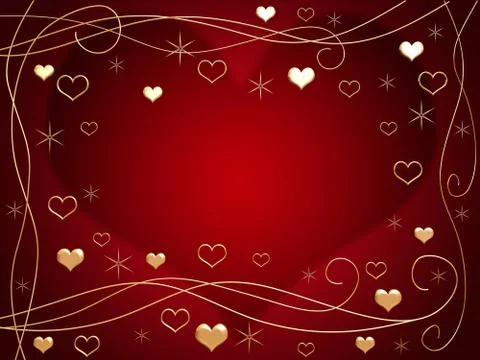 Golden hearts Stock Illustration