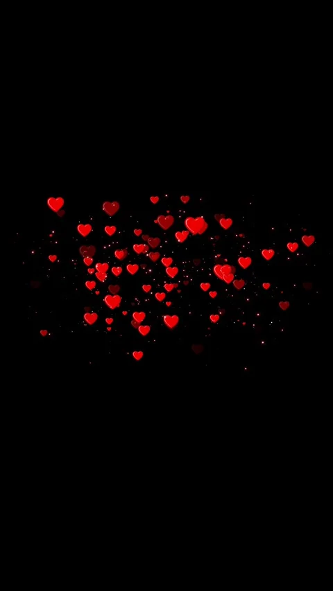 Golden hearts particles float shimmer chroma key background animation 4k effect Stock Footage 333955522