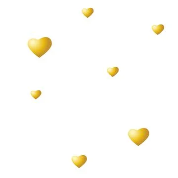 Golden hearts on a white background. Vector seamless texture for Valentines Day Stock Illustration