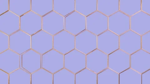 Golden hexagon frames rotating, abstract animation Stock Footage 277083691