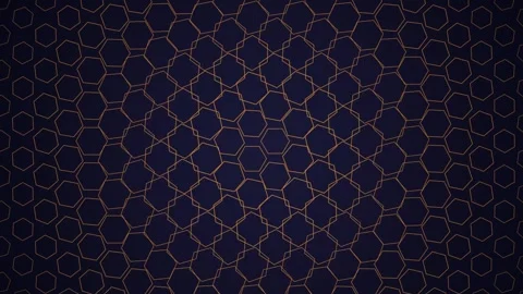 Golden Hexagon Geometric Pattern Motion Background Loop Stock Footage 339925767
