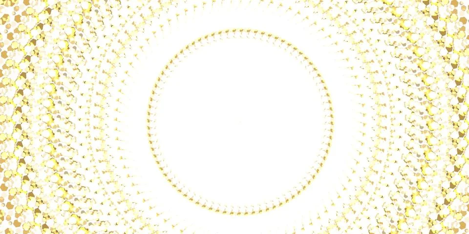 Golden hexagonal mosaic circular pattern Stockillustratie